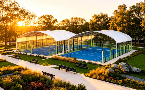 100% Hot Dip Galvanized Steel Poles Padel Tennis Court with 12mm Tempered Glass And Everything for 10 Years Guarantee